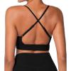 imageSunzel Sports Bra for Women CrissCross Open Back Adjustable Strappy Bras Workout Gym Padded Yoga Bra with Removable PadsBlack