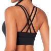 imageSunzel Sunzfly Sports Bra for Women Scoop Neck Crisscross Back Padded Low Impact Bras Tops for Workout Yoga GymBlack
