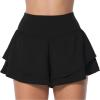 imageSunzel Tennis Shorts for Women Flowy Athletic Biker Short with Pockets Tummy Control High Waist Skorts for WorkoutBlack