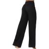 imageSunzel Wide Leg Pants Women High Waist Yoga Pants with Pockets Stretch Loose Comfy Casual Lounge SweatpantsBlack