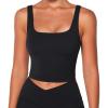 imageSunzel Womens Double Lined Tank Top Sleeveless Square Neck Crop Top Yoga ampamp Fitness Fitted Workout Casual Activewear ShirtBlack