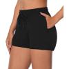 imageSunzel Womens Running Shorts Quick Dry Athletic Workout Shorts with Zip Pocket Lightweight Sports Track Active Gym ShortsBlack