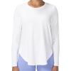 imageSunzel Womens Sun Shirts UPF 50 Long Sleeve Tops with Quick Dry and UV Protection for Hiking Gym and Rash Guard WearWhite