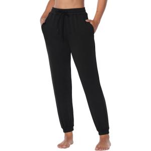 imageSunzel Jogger Pants for Women with Pockets High Waisted Sweatpants Athletic Tapered Cinch Bottom with Elastic DrawstringBlack