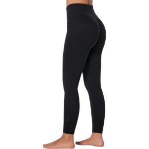imageSunzel Sunzfly Hidden Butt Lifting Scrunch Workout Leggings for Women Crossover High Waist Yoga Pants with Tummy ControlBlack