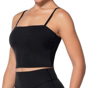 imageSunzel Sunzfly Longline Sports Bra for Women Backless Padded Yoga Underwear with Sleeveless Adjustable Spaghetti StrapsBlack