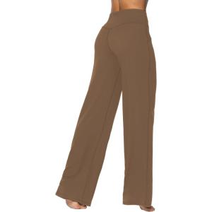 imageSunzel Wide Leg Pants Women High Waist Yoga Pants with Pockets Stretch Loose Comfy Casual Lounge SweatpantsCoca Mocha