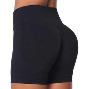 imageSunzel Womens Scrunch Butt Lifting Seamless 4quot Booty Biker Shorts with Tummy Control for Workout Gym Yoga RunningBlack