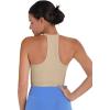 imageSunzel Ribbed Tank Tops for Women Halter High Neck Seamless Cute Crop Top Basics Sleeveless Workout Athletic Yoga ShirtsBeigecoffee Brown Waist Length 2 Pack