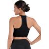 imageSunzel Ribbed Tank Tops for Women Halter High Neck Seamless Cute Crop Top Basics Sleeveless Workout Athletic Yoga ShirtsBlackbeige Crop 2 Pack