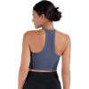imageSunzel Ribbed Tank Tops for Women Halter High Neck Seamless Cute Crop Top Basics Sleeveless Workout Athletic Yoga ShirtsBlackgreyish Blue Waist Length 2 Pack