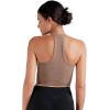imageSunzel Ribbed Tank Tops for Women Halter High Neck Seamless Cute Crop Top Basics Sleeveless Workout Athletic Yoga ShirtsBlackmocha Brown Waist Length 2 Pack