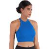 imageSunzel Ribbed Tank Tops for Women Halter High Neck Seamless Cute Crop Top Basics Sleeveless Workout Athletic Yoga ShirtsClassic Bluelilac Crop 2 Pack