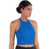 imageSunzel Ribbed Tank Tops for Women Halter High Neck Seamless Cute Crop Top Basics Sleeveless Workout Athletic Yoga ShirtsClassic Bluelilac Waist Length 2 Pack