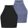 Black+greyish Blue (Crop) 2 Pack