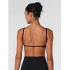 imageSunzel Seamless Super Sculpt Open Back Sports Bra with Padding Low Impact Spaghetti Adjustable Straps Workout Gym BraBlack