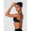 imageSunzel Seamless Super Sculpt Open Back Sports Bra with Padding Low Impact Spaghetti Adjustable Straps Workout Gym BraBlack