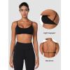 imageSunzel Seamless Super Sculpt Open Back Sports Bra with Padding Low Impact Spaghetti Adjustable Straps Workout Gym BraBlack