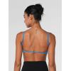 imageSunzel Seamless Super Sculpt Open Back Sports Bra with Padding Low Impact Spaghetti Adjustable Straps Workout Gym BraClassic Blue