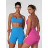 imageSunzel Seamless Super Sculpt Open Back Sports Bra with Padding Low Impact Spaghetti Adjustable Straps Workout Gym BraClassic Blue