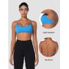 imageSunzel Seamless Super Sculpt Open Back Sports Bra with Padding Low Impact Spaghetti Adjustable Straps Workout Gym BraClassic Blue