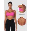 imageSunzel Seamless Super Sculpt Open Back Sports Bra with Padding Low Impact Spaghetti Adjustable Straps Workout Gym BraHot Pink