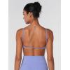 imageSunzel Seamless Super Sculpt Open Back Sports Bra with Padding Low Impact Spaghetti Adjustable Straps Workout Gym BraPeriwinkle