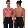 imageSunzel Seamless Super Sculpt Open Back Sports Bra with Padding Low Impact Spaghetti Adjustable Straps Workout Gym BraHot Pink