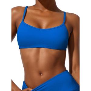 imageSunzel Sports Bra for Women Backless Padded Yoga Training Bras Low Impact Workout Going Out Cami Crop TopClassic Blue