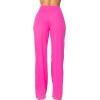 imageSunzel Yoga Pants for Women Straight Wide Leg High Waisted Lounge PantsHot Pink