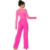 imageSunzel Yoga Pants for Women Straight Wide Leg High Waisted Lounge PantsHot Pink