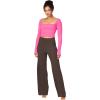 imageSunzel Yoga Pants for Women Straight Wide Leg High Waisted Lounge PantsSeal Brown