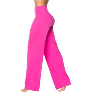 imageSunzel Yoga Pants for Women Straight Wide Leg High Waisted Lounge PantsHot Pink