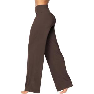 imageSunzel Yoga Pants for Women Straight Wide Leg High Waisted Lounge PantsSeal Brown