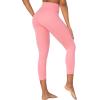 imageSunzel Sunzfly Capri Leggings for Women High Waisted Yoga Pants with Tummy Control for Workout Running GymBubble Pink