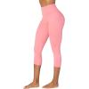 imageSunzel Sunzfly Capri Leggings for Women High Waisted Yoga Pants with Tummy Control for Workout Running GymBubble Pink