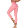 imageSunzel Sunzfly Capri Leggings for Women High Waisted Yoga Pants with Tummy Control for Workout Running GymBubble Pink