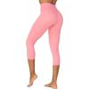 imageSunzel Sunzfly Capri Leggings for Women High Waisted Yoga Pants with Tummy Control for Workout Running GymBubble Pink