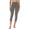 imageSunzel Sunzfly Capri Leggings for Women High Waisted Yoga Pants with Tummy Control for Workout Running GymCharcoal Gray
