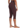 imageSunzel Sunzfly Capri Leggings for Women High Waisted Yoga Pants with Tummy Control for Workout Running GymChocolate Brown