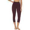 imageSunzel Sunzfly Capri Leggings for Women High Waisted Yoga Pants with Tummy Control for Workout Running GymChocolate Brown