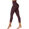 imageSunzel Sunzfly Capri Leggings for Women High Waisted Yoga Pants with Tummy Control for Workout Running GymChocolate Brown