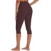 imageSunzel Sunzfly Capri Leggings for Women High Waisted Yoga Pants with Tummy Control for Workout Running GymChocolate Brown
