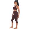 imageSunzel Sunzfly Capri Leggings for Women High Waisted Yoga Pants with Tummy Control for Workout Running GymChocolate Brown