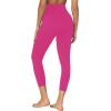 imageSunzel Sunzfly Capri Leggings for Women High Waisted Yoga Pants with Tummy Control for Workout Running GymHot Pink