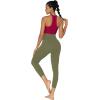 imageSunzel Sunzfly Capri Leggings for Women High Waisted Yoga Pants with Tummy Control for Workout Running GymOlive Green