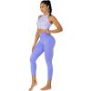 imageSunzel Sunzfly Capri Leggings for Women High Waisted Yoga Pants with Tummy Control for Workout Running GymPeriwinkle