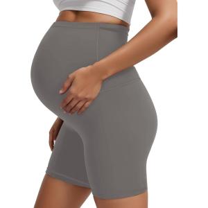imageSunzel Maternity Biker Shorts Over The Belly 5 Pregnancy High Waisted Workout Running Athletic Gym Yoga ShortsCharcoal Gray