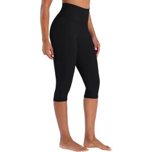 imageSunzel Sunzfly Capri Leggings for Women High Waisted Yoga Pants with Tummy Control for Workout Running GymBlack