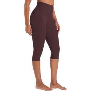 imageSunzel Sunzfly Capri Leggings for Women High Waisted Yoga Pants with Tummy Control for Workout Running GymChocolate Brown